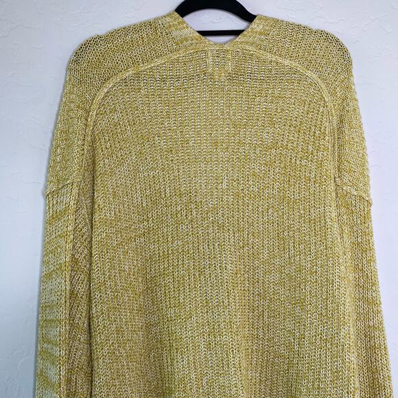 Urban Outfitters BDG Harper Yellow Marled Longline Button Up Cardigan Medium - Picture 8 of 11